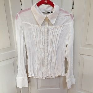 Le Caviar Gauzy Beaded Snap Down Blouse
